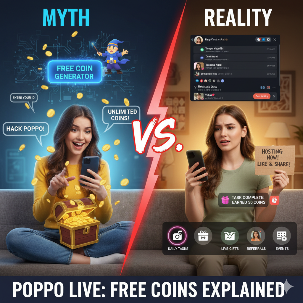 How to Get Free Coins on Poppo Live: Myth vs. Reality