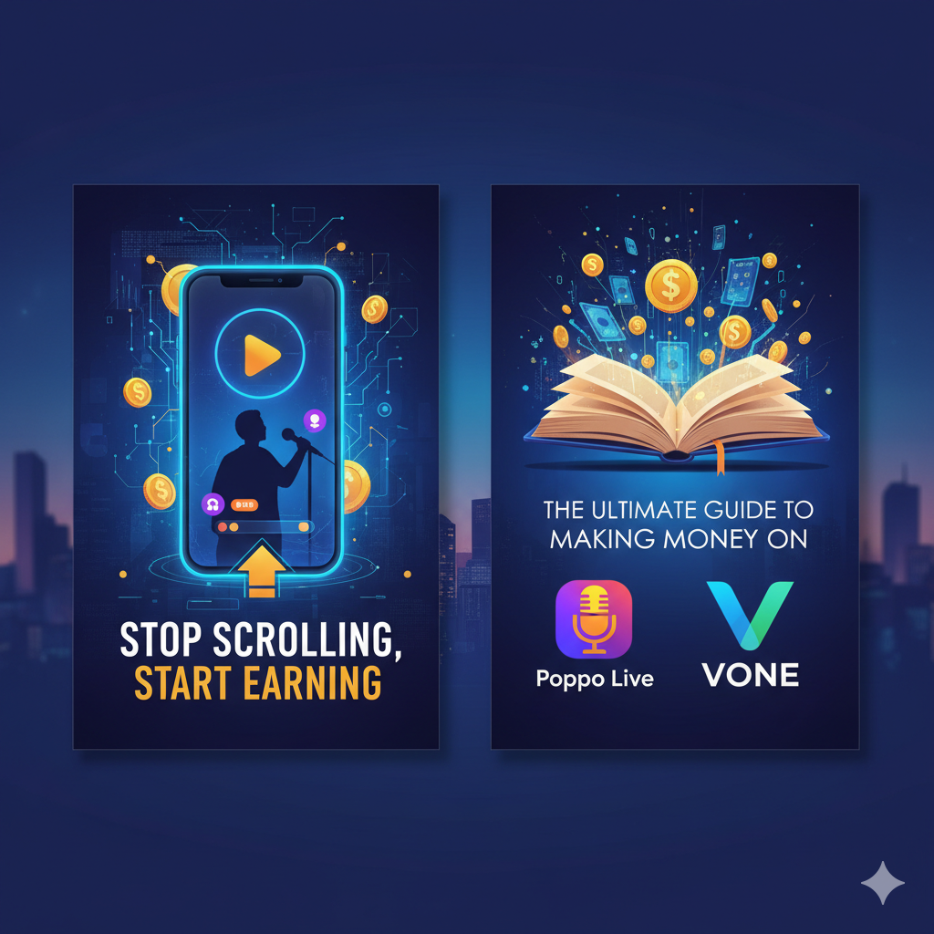 Stop Scrolling, Start Earning: The Ultimate Guide to Making Money on Poppo Live and Vone (Global & India Strategy)