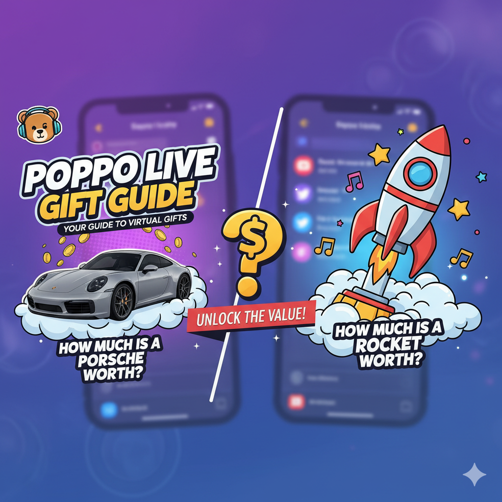 Poppo Live Gift Guide: How Much is a Porsche/Rocket Worth?