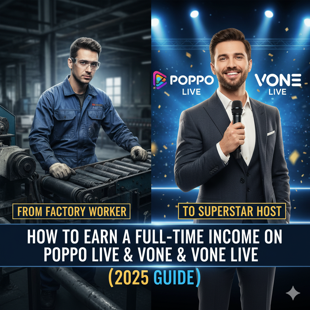 From Factory Worker to Superstar Host: How to Earn a Full-Time Income on Poppo Live & Vone Live (2025 Guide)